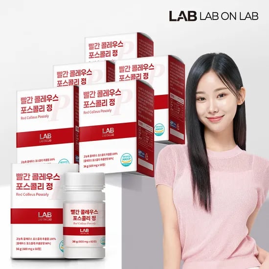 랩온랩 더레드 빨간 20배 고농축 콜레우스 포스콜리 추출 정 빨간통 60정, 5개