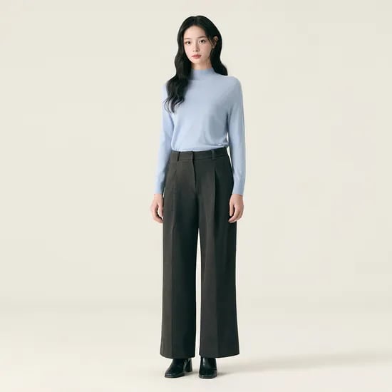 로엠 헤비기모 원턱 와이드 슬랙스_RMTWG11R11