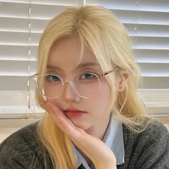 투명뿔테 안경 원형 오버사이즈 콤비 가벼운 여름 블루라이트차단 안경테 프레임픽 41050