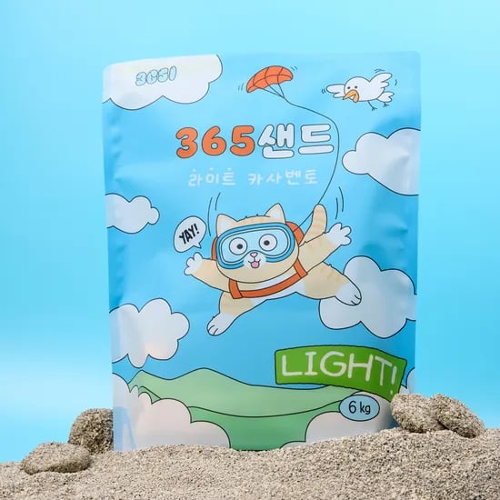 3651 365샌드 라이트 카사벤토 카사바 벤토나이트 고양이 모래 6kg X 2개(1박스)