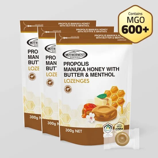 마더네스트 호주산 프로폴리스 마누카허니 버터멘톨 캔디 (MGO600+) 300g, 3개