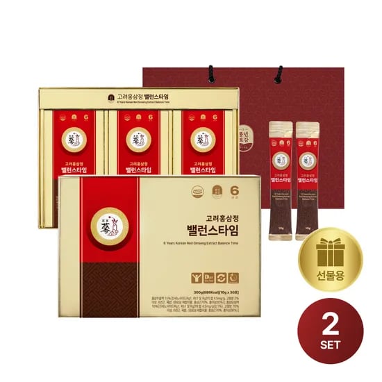 PNBG 풍년보감 고려홍삼정 밸런스타임 진액스틱 최저가 홍삼선물세트 30포, 2개