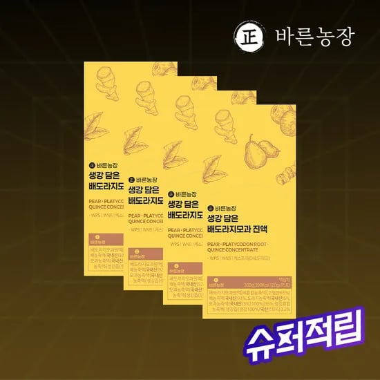 바른농장 생강 담은 키즈 배도라지모과 진액 15포, 4개