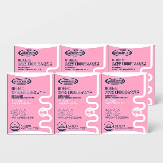 마더네스트 슬림핏 다이어트&유산균 체지방감소 장건강 녹차추출물 카테킨 60캡슐, 6개