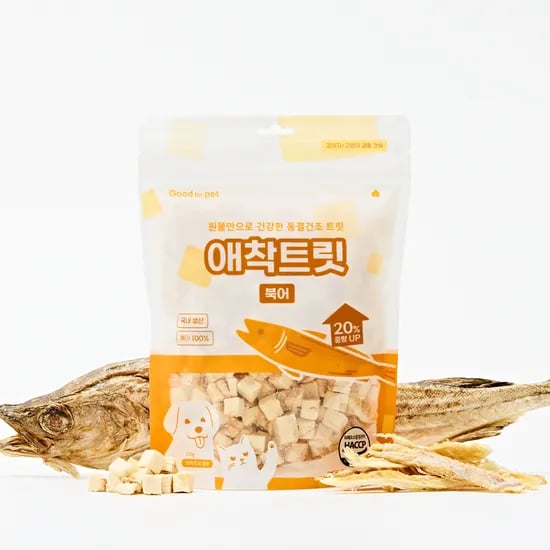 강아지 고양이 애착 트릿 국내산 동결건조 간식 관절건강, 북어, 100g