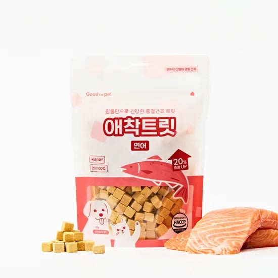 강아지 고양이 애착 트릿 국내산 동결건조 간식 눈건강, 연어, 110g