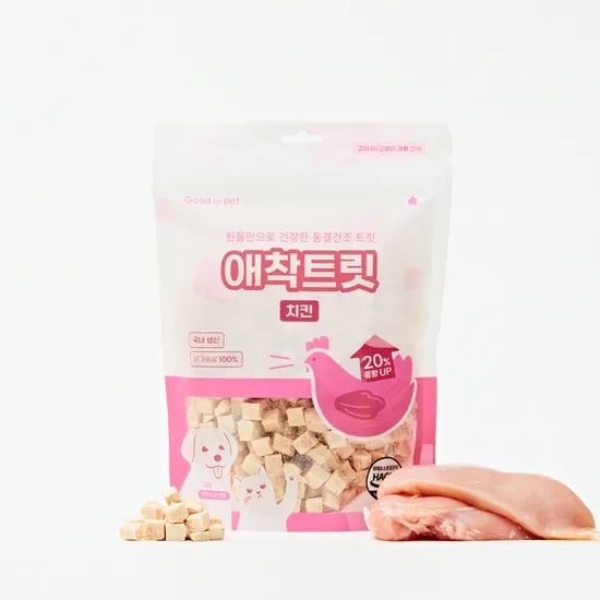 강아지 고양이 애착 트릿 국내산 동결건조 간식 면역+영양, 닭가슴살, 120g