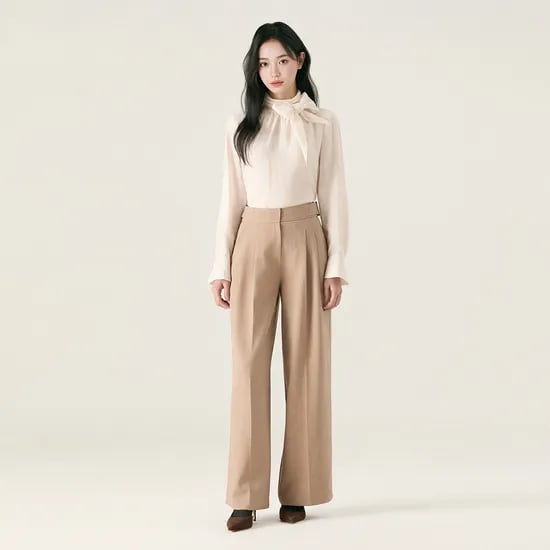 로엠 비조 디테일 와이드 슬랙스 RMTWG12R13