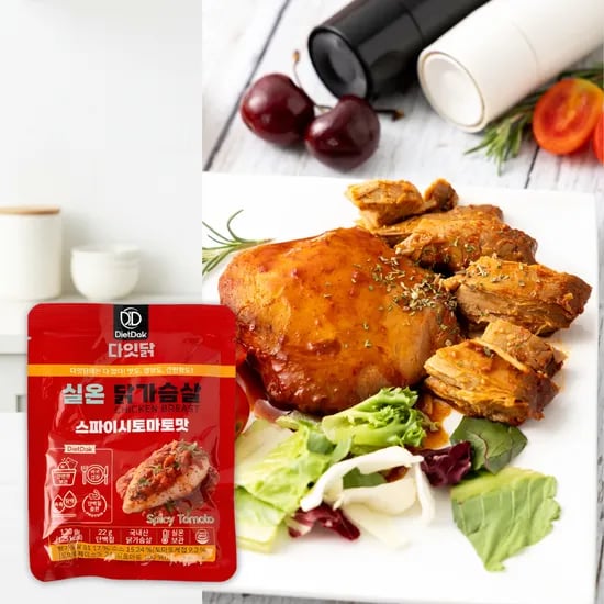 다잇닭 실온 닭가슴살 스파이시토마토맛, 120g, 60개