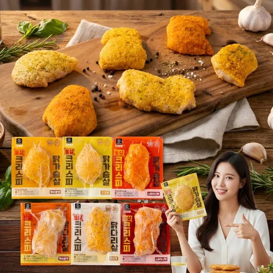 다잇닭 통살 크리스피 닭가슴살+닭다리살 혼합 6종, 90g, 60개