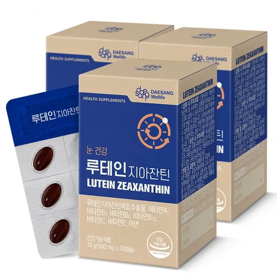 웰라이프 루테인 지아잔틴 (500mg) 눈영양보충용제품 30캡슐, 3개