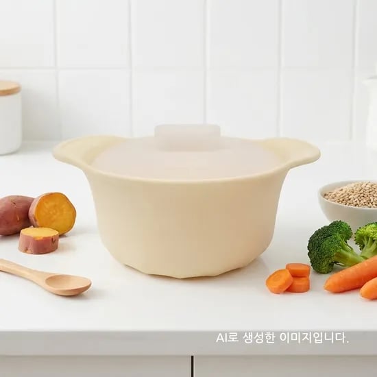 리틀그립 다용도 이유식 멀티 실리콘 냄비 찜기 800ml