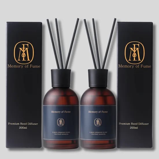 메모리오브퓸 실내디퓨저 선물 유리병 호텔 방향제 실키플라워,벨벳시트러스, 200ml, 2개