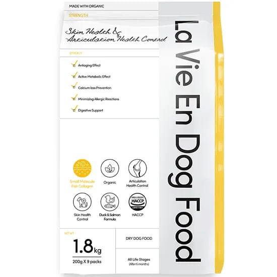 라비앙독 강아지 사료 가수분해 피부 눈물 알러지 개 애견 연어와오리, 1.8kg, 1개