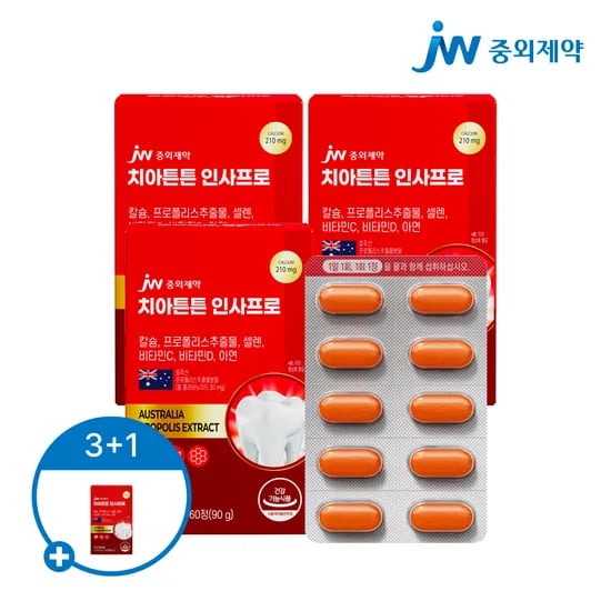 JW중외제약 치아튼튼 인사프로 1500mg 60정, 3개