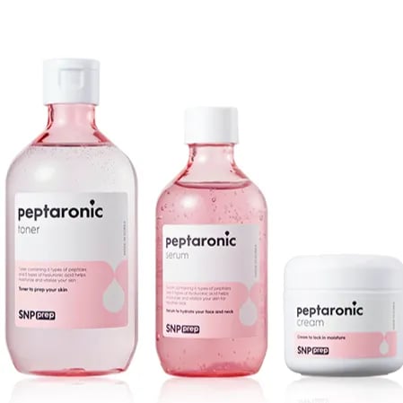 SNP 프렙 모이스처 기초 3종 세트 (토너 220ml + 세럼 110ml + 크림 55ml)