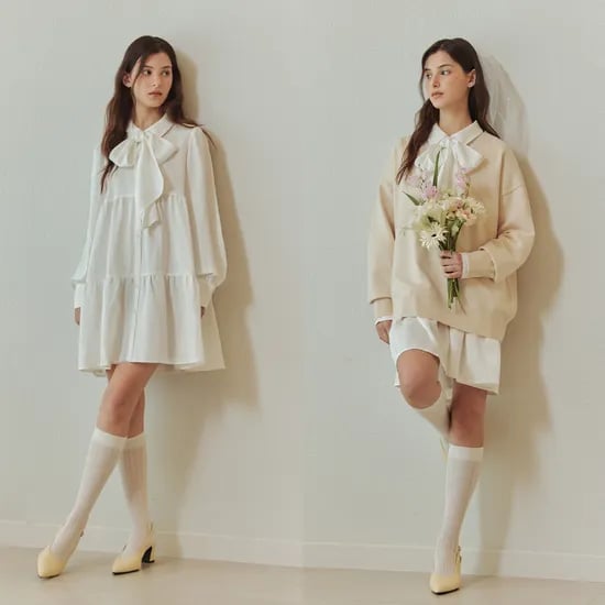 리본 셔링 원피스 RIBBON SHIRRING ONE-PIECE