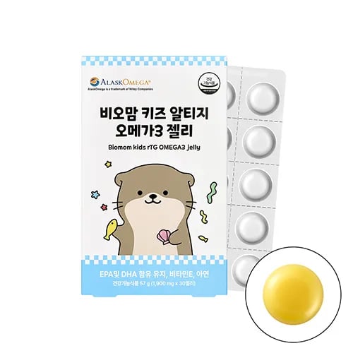 비오맘 키즈 어린이 아기 알티지 오메가3 젤리 30구미, 1개