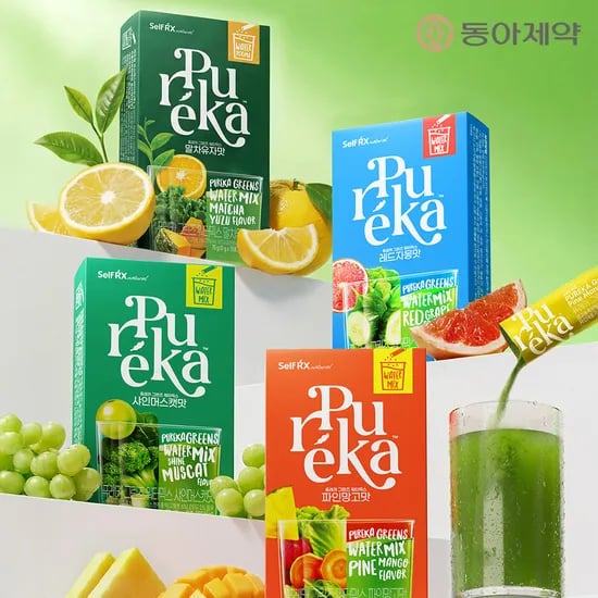동아제약 퓨레카 마시는 샐러드 그린즈 워터믹스 레드자몽맛 15포 x 3개 (3종 택1)
