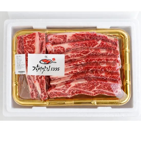 LA갈비 1kg 미국산 초이스 등급 꽃갈비 소갈비 구이용 지방제거 캠핑용
