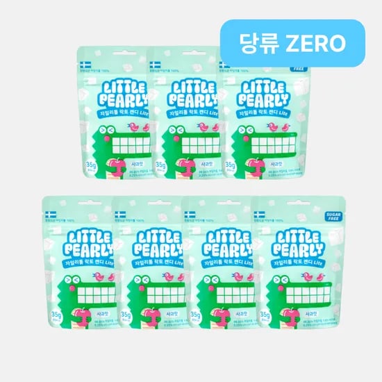 리틀펄리 유아 어린이 자일리톨 장유산균 무설탕 캔디 라이트 사과, 35g, 7개