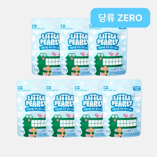 리틀펄리 유아 어린이 자일리톨 장유산균 무설탕 캔디 라이트 요거트, 35g, 7개
