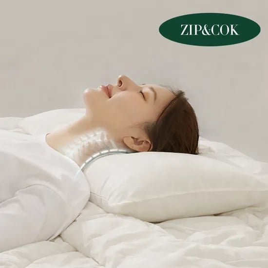 집앤콕 경추베개 일자목 거북목 빨아쓰는 베개 목디스크 옆으로자는 아이보리, Free