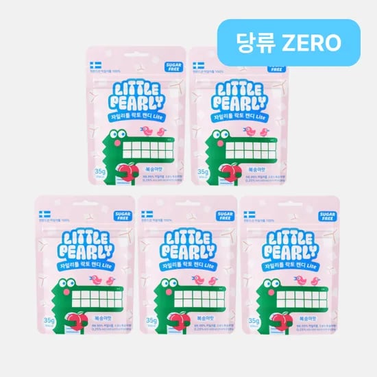 리틀펄리 유아 어린이 자일리톨 장유산균 무설탕 캔디 라이트 복숭아, 35g, 5개