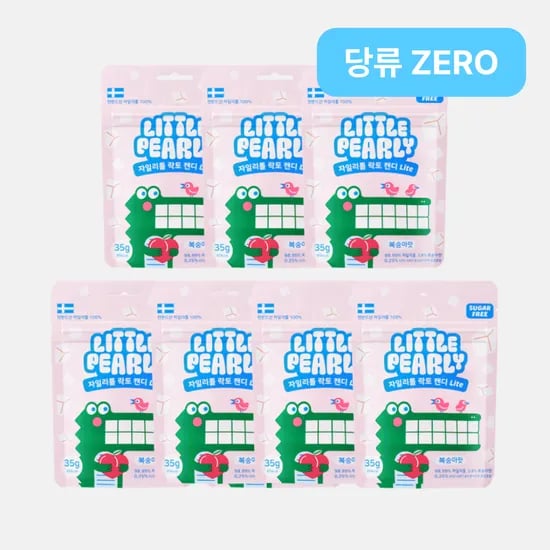 리틀펄리 유아 어린이 자일리톨 장유산균 무설탕 캔디 라이트 복숭아, 35g, 7개