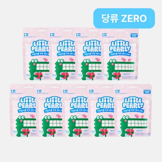 리틀펄리 유아 어린이 자일리톨 장유산균 무설탕 캔디 라이트 복숭아, 35g, 9개