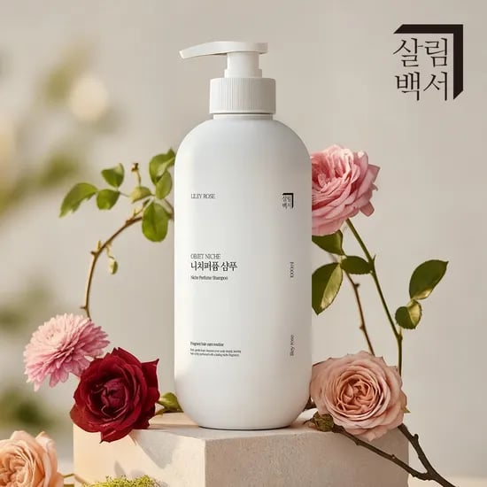 1+1 살림백서 니치 퍼퓸 샴푸 1L 라일리로즈 대용량 약산성 향기좋은 정수리냄새 청소년