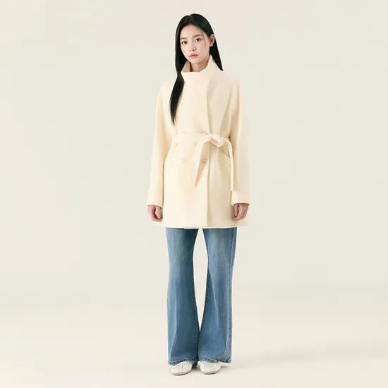 로엠 하이넥 부클 미디 코트 RMJHG12RT1