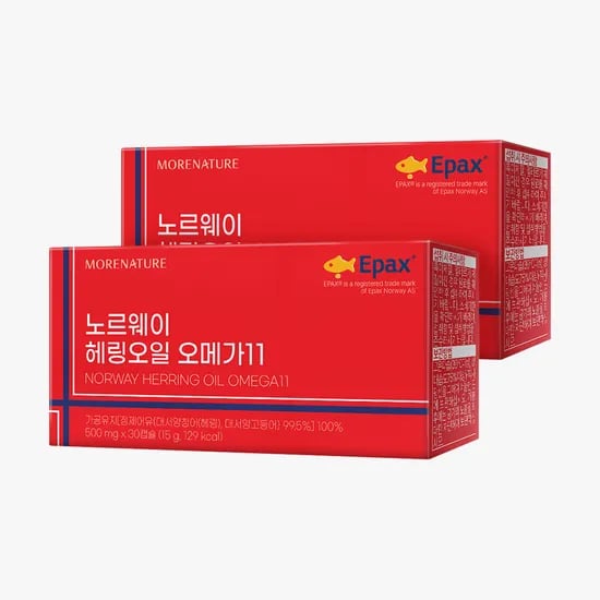 모어네이처 노르웨이 헤링오일 북대서양 북유럽 EPA DHA 오메가11 30캡슐, 2개