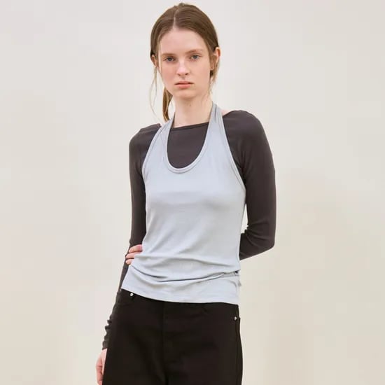 ribbed halter top (sky blue)