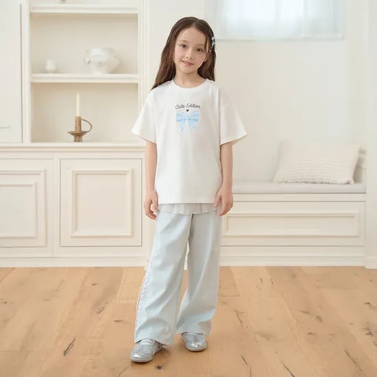로엠걸즈 옆선 레이스 와이드 팬츠 RGTM26S1P