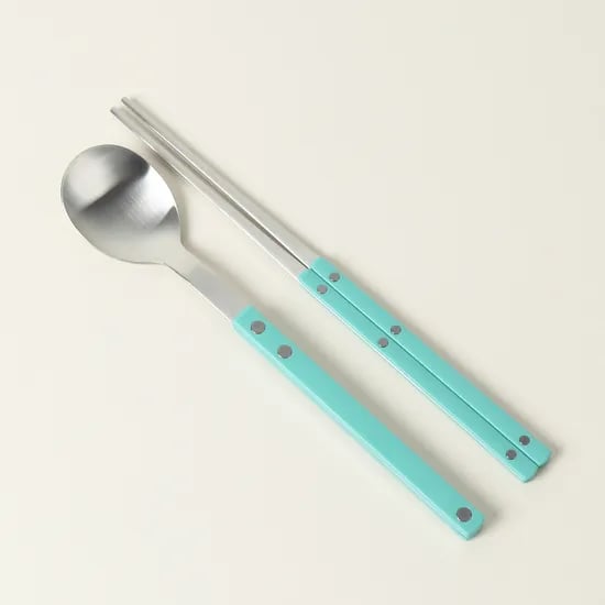 집들이선물 보겐 쌍띠에 수저세트 1인 기본형, 민트블루
