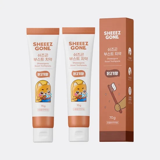 쉬즈곤 강아지 고양이 부스트 구강관리 치석제거 치약 70g, 2개, 닭고기