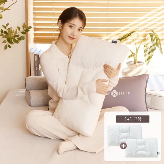 슬립앤슬립 아이유 깊은잠 프리미엄 베개 2개+베개커버 2개