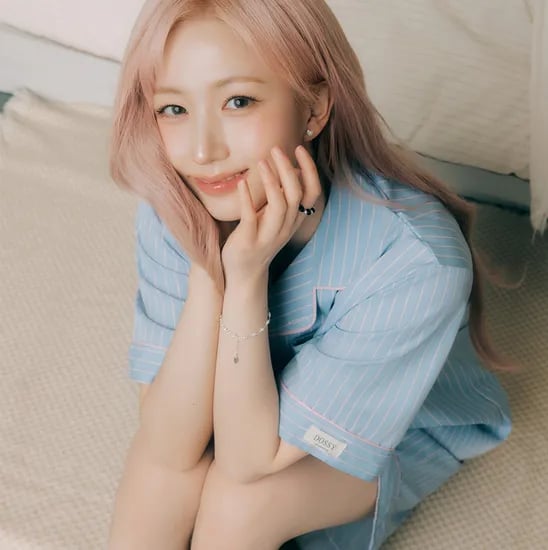 실크핏 블루비 반팔 카라 커플 잠옷 세트 여름 홈웨어
