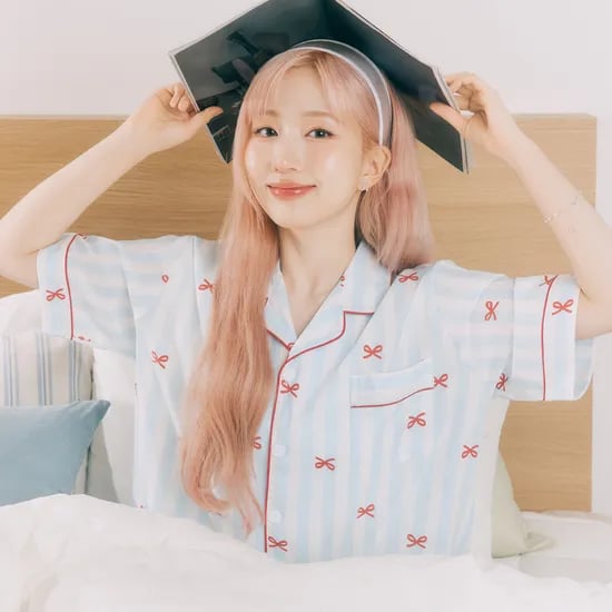 실크핏 보니 반팔 카라 커플 잠옷 세트 여름 홈웨어