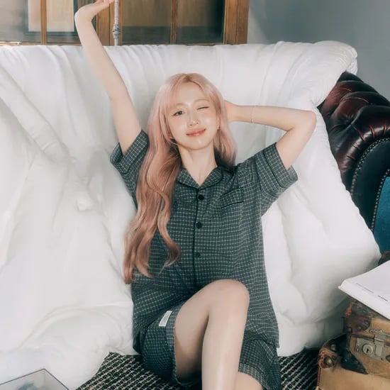 실크핏 더스트 반팔 카라 커플 잠옷 세트 여름 홈웨어