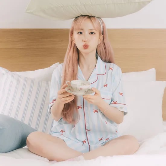 실크핏 보니 반팔 카라 커플 잠옷 세트 여름 홈웨어