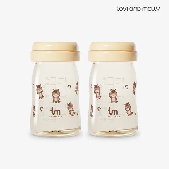 토비앤몰리 PPSU 젖병 -젖꼭지 미포함/ 더블하트 모윰 베베그로우 호환 180ml, 2개, 마리(바닐라)