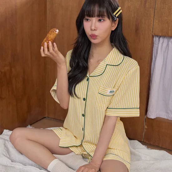 하이픈 옐로우드림 브리즈핏 남녀공용 반팔 잠옷 세트