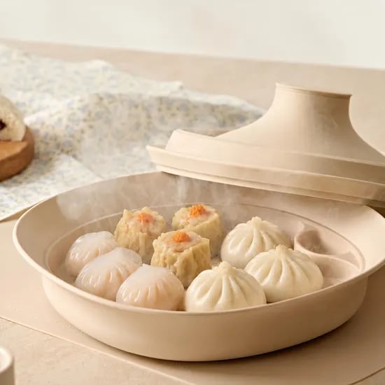 실리프랑 멀티쿠커 촉촉 전자레인지 찜기 스팀 냄비 모카베이지 +계량스푼