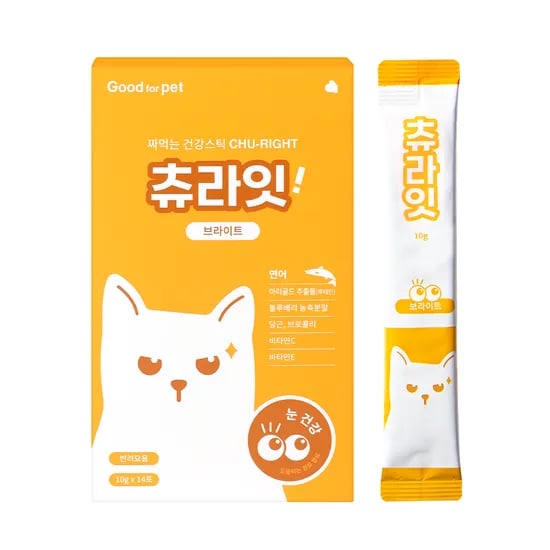 굿포펫 츄라잇 고양이 영양제 유산균 간식 눈건강, 140g, 1개
