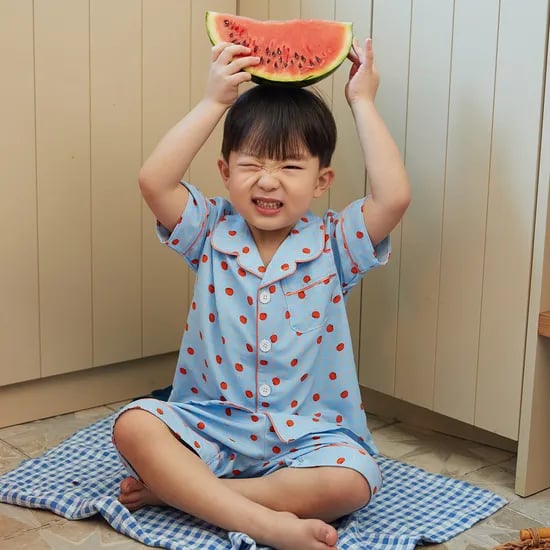 코튼라이크 토미 여름 반팔 카라 키즈 잠옷 세트