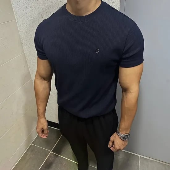 브이엔에프 닻클래식 골지머슬핏반팔