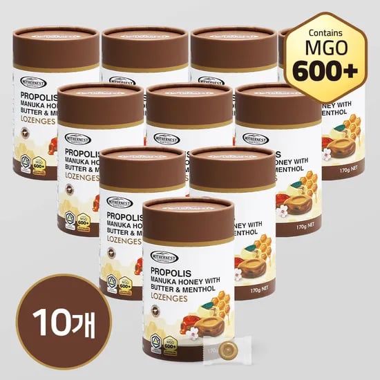 마더네스트 호주산 프로폴리스 마누카허니 버터멘톨 캔디 (MGO600+) 170g, 10개