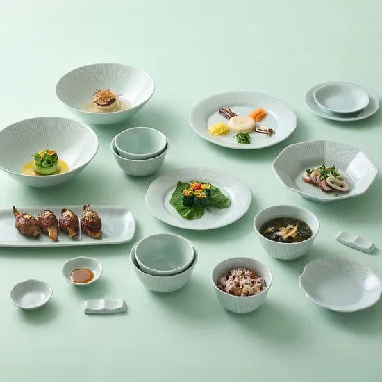 윤도자기 국산 그릇세트 6인 37P 신혼 식기 청아, 1세트